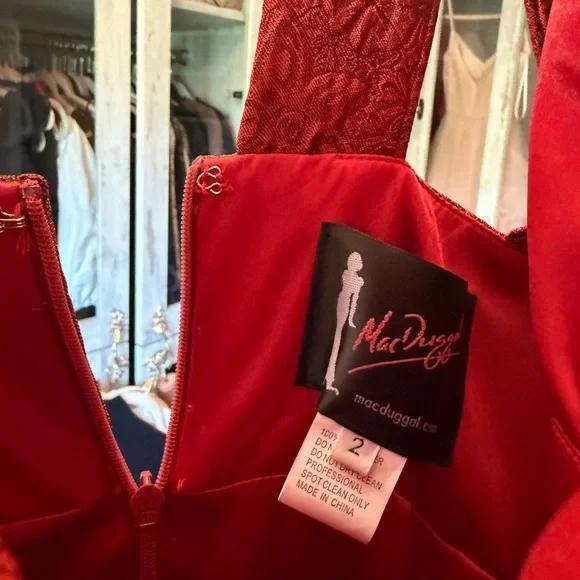 Mac Duggal Red A-Line Prom Dress - Picture 4 of 4